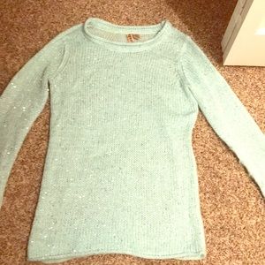 Mint sparkly tunic sweater